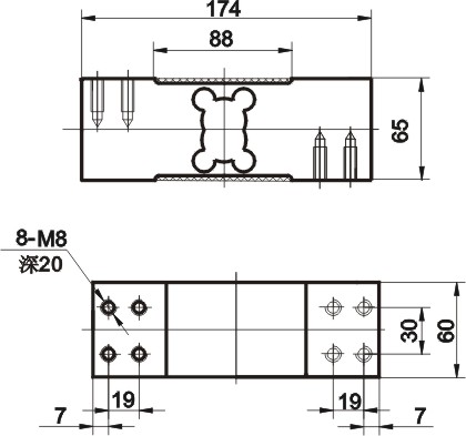 廣測GUANGCE YZC-6A稱重傳感器尺寸 廣測GUANGCE YZC-6A稱重傳感器尺寸